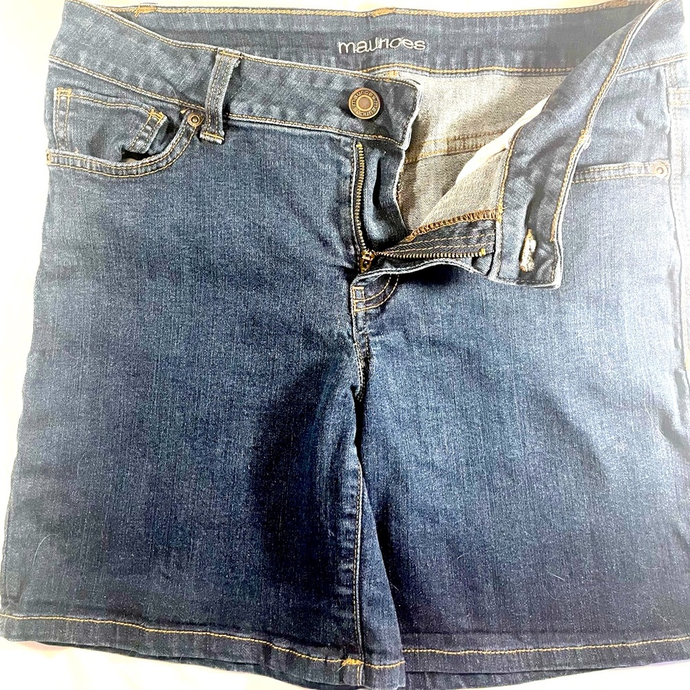 Maurice Denim Jean Shorts Size 8, Cotton/Spandex/Polyester